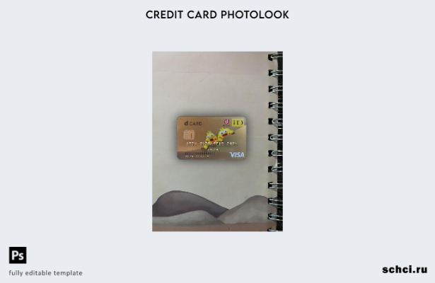 цифровая загрузка Япония D Point Club Visa Card фотообраз переднего шаблона